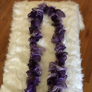 Purple Ruffled Scarf - Handcrafted